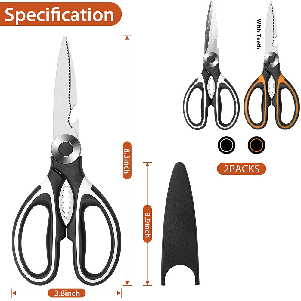 2 Pack Heavy Duty Kitchen Shears Stainless Steel Kitchen Scissors Ultra Sharp