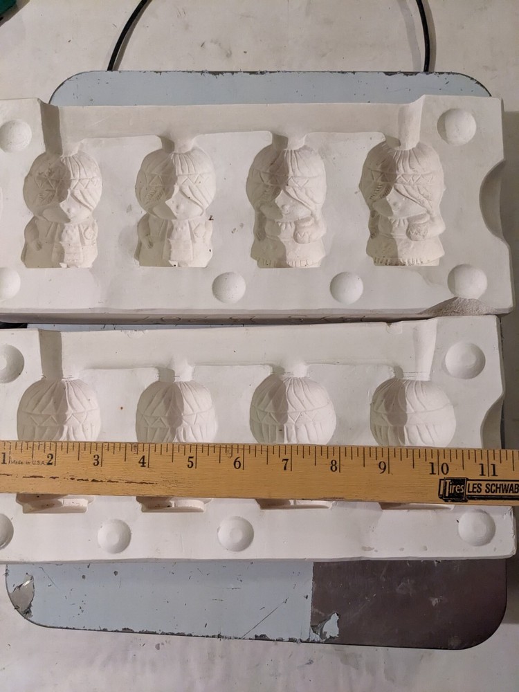 Vintage Ceramic Mold Beads Macrame Little Girls