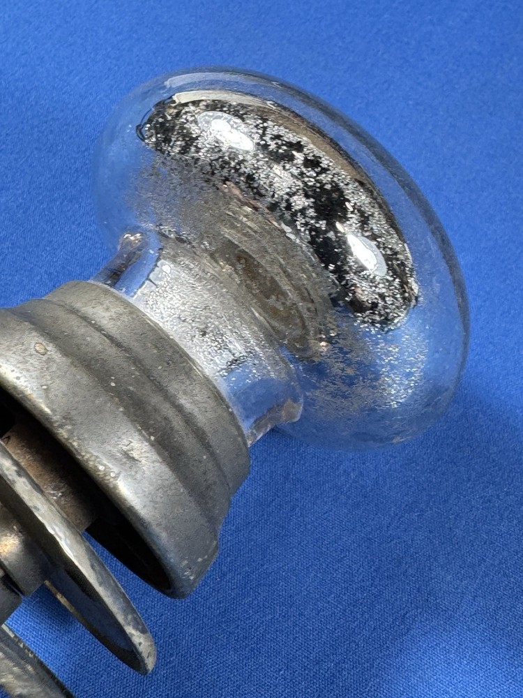 C.1920 Mercury Glass Door Knobs, No cracks, Cool Distressed Reverse Surface