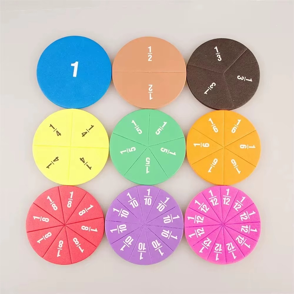 51PCS EVA Fraction Circles Math Learning Set Educational Teaching Aid Kit