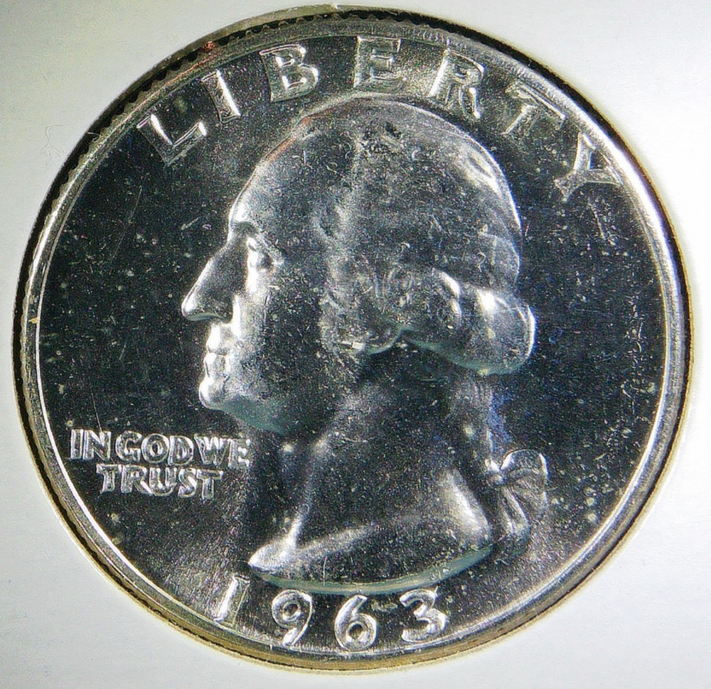 1963 Washington QUARTER 25 Cent 90% Silver / Mint State BU