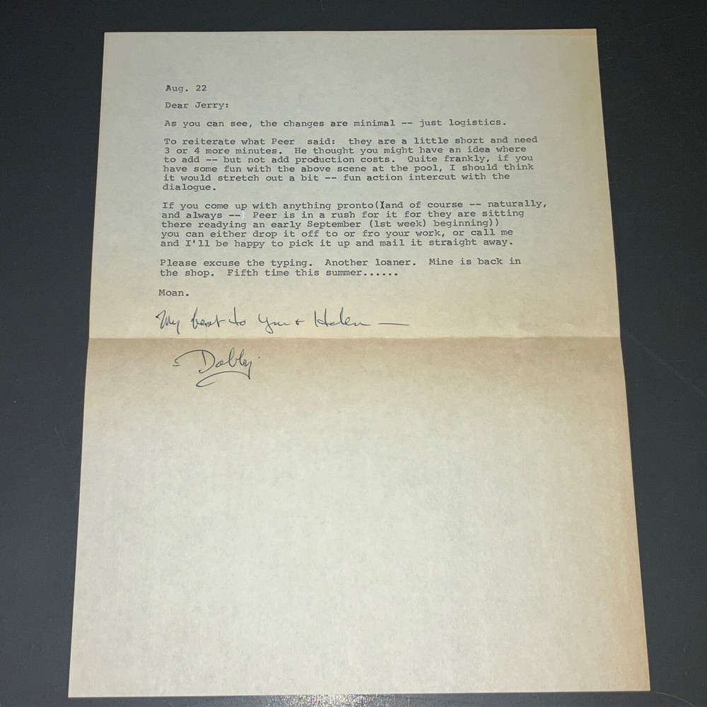 BUNNY CAPER (2/7/73) Jack Arnold Dir. / Early Title Draft + Hand-Typed Pgs +COA!