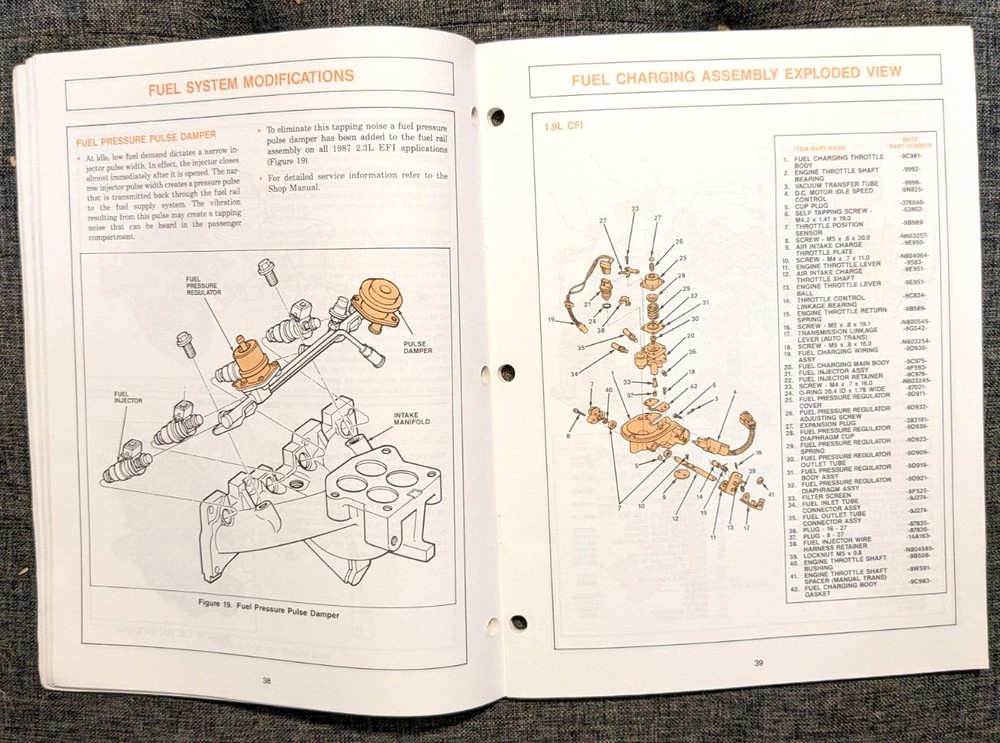 1987 FORD ENGINE, EMISSION AND RELATED SYSTEMS CAR MANUAL