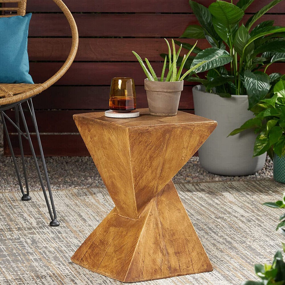 Twist Table Teak Root Shape Stool Pedestal Concrete Accent Table Coffee End Desk