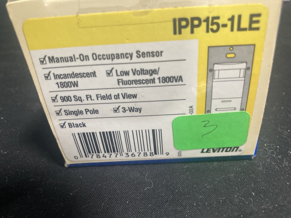 Leviton manual on occupancy sensor IPP15-1LE black