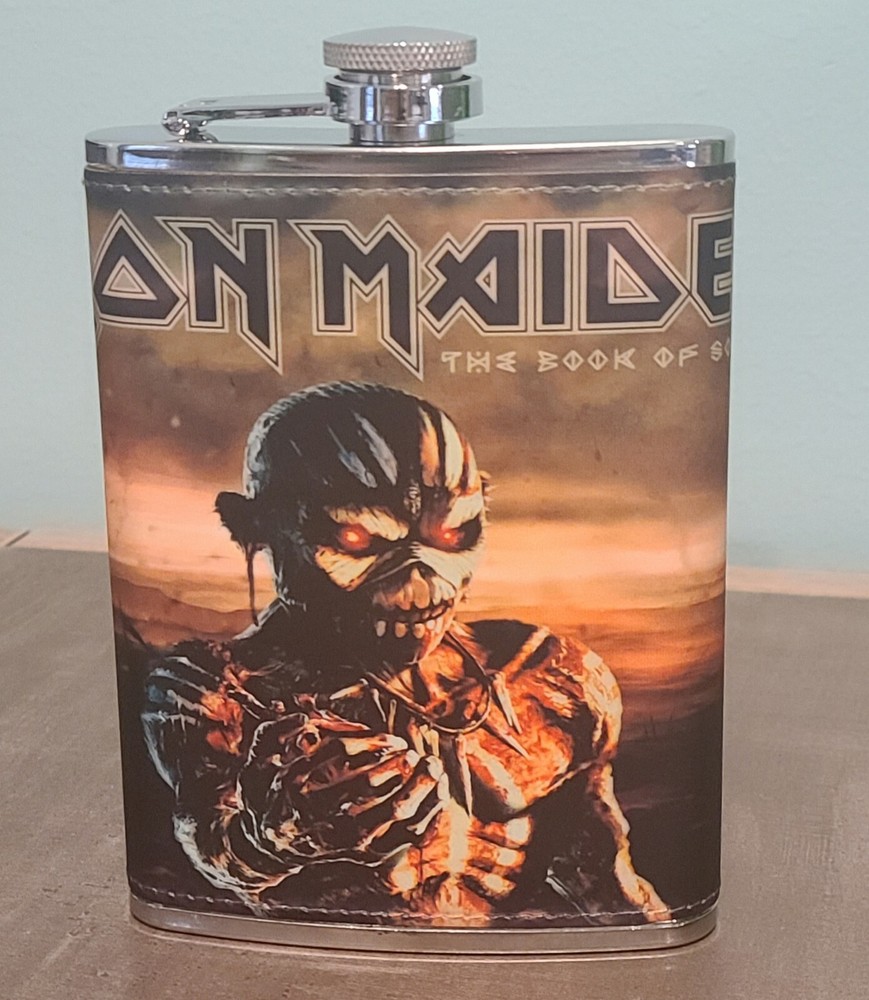 Iron Maiden: Collage #1 custom made 8 oz flask NEW