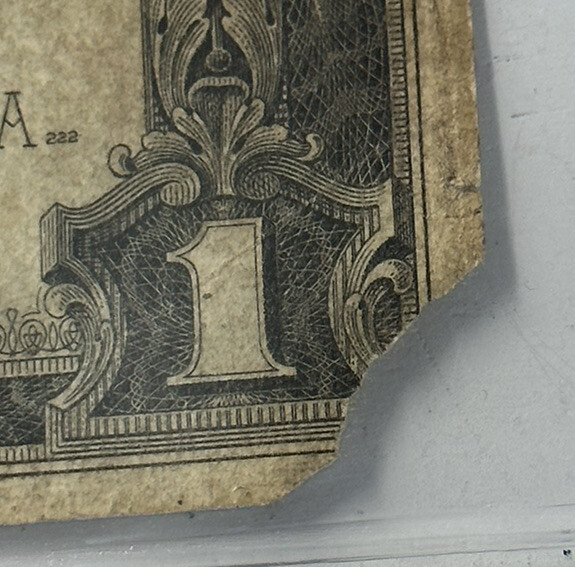 1923 LARGE SIZE $1 SILVER CERTIFICATE | RIPPED CORNER