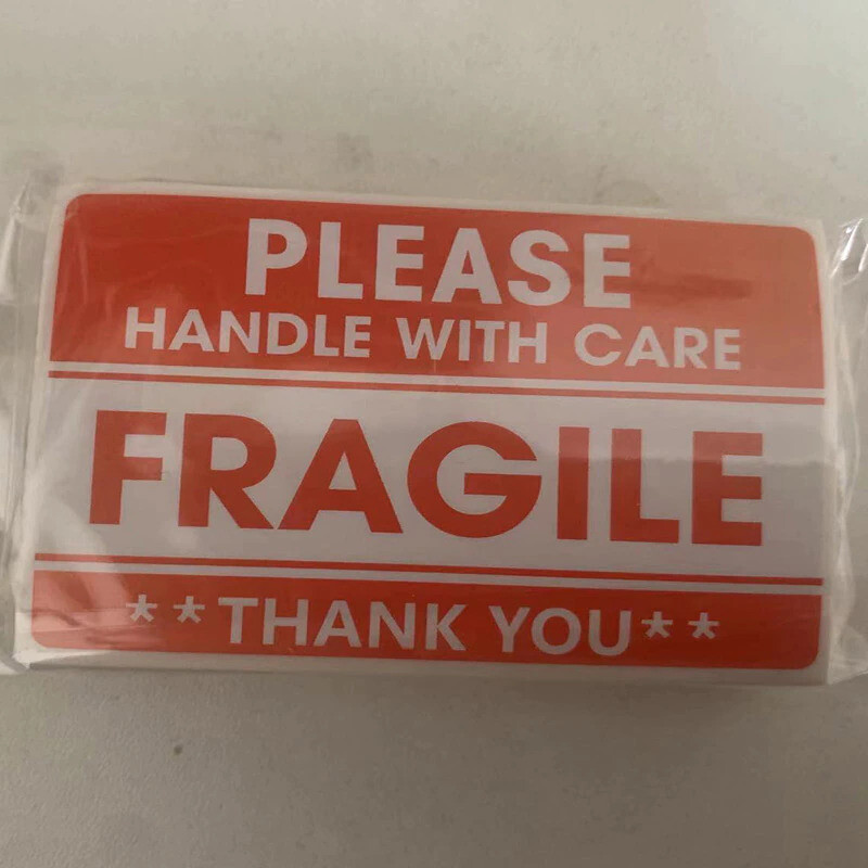 Fragile Handle With Care Sticker Warning Label Package Mailing Logo 100pc Roll