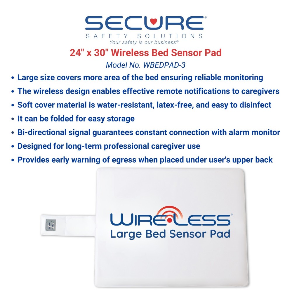 Secure Wireless Bed Exit Alarm Set for Elderly Fall & Wandering Prevention