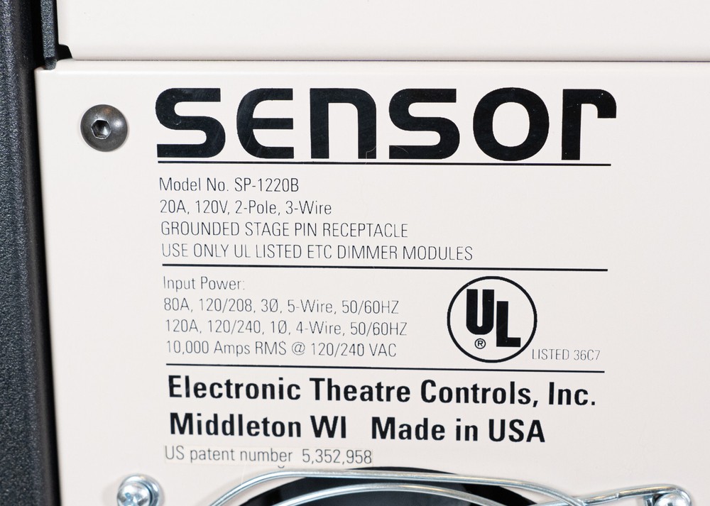 ETC SP 1220B Sensor Rack w/ 6 D20AF Dimmer Modules *No Electronic Control Module