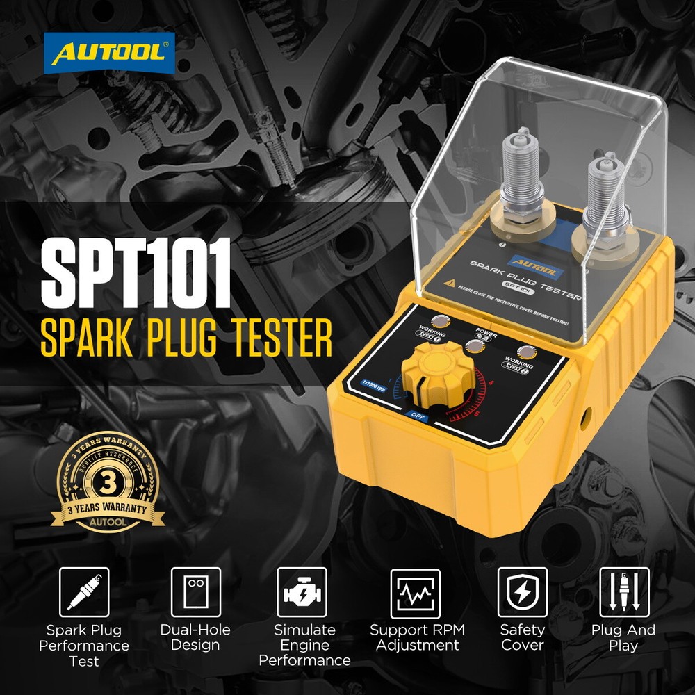 12V Dual Hole Car Spark Plug Tester Gasoline Ignition Plug Diagnostic Analyzer