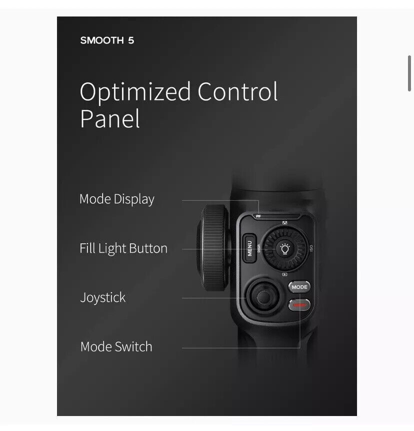 Zhiyun Smooth 5 Standard Gimbal, 3-Axis, Portable, Foldable Android Phone Gimbal