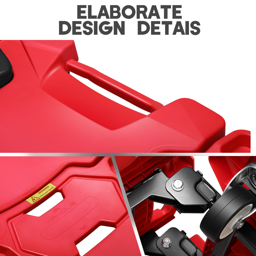 41" FOLDABLE LOW PROFILE ROLLING CREEPER WITH DUAL TOOL TRAYS PADDED HEADREST