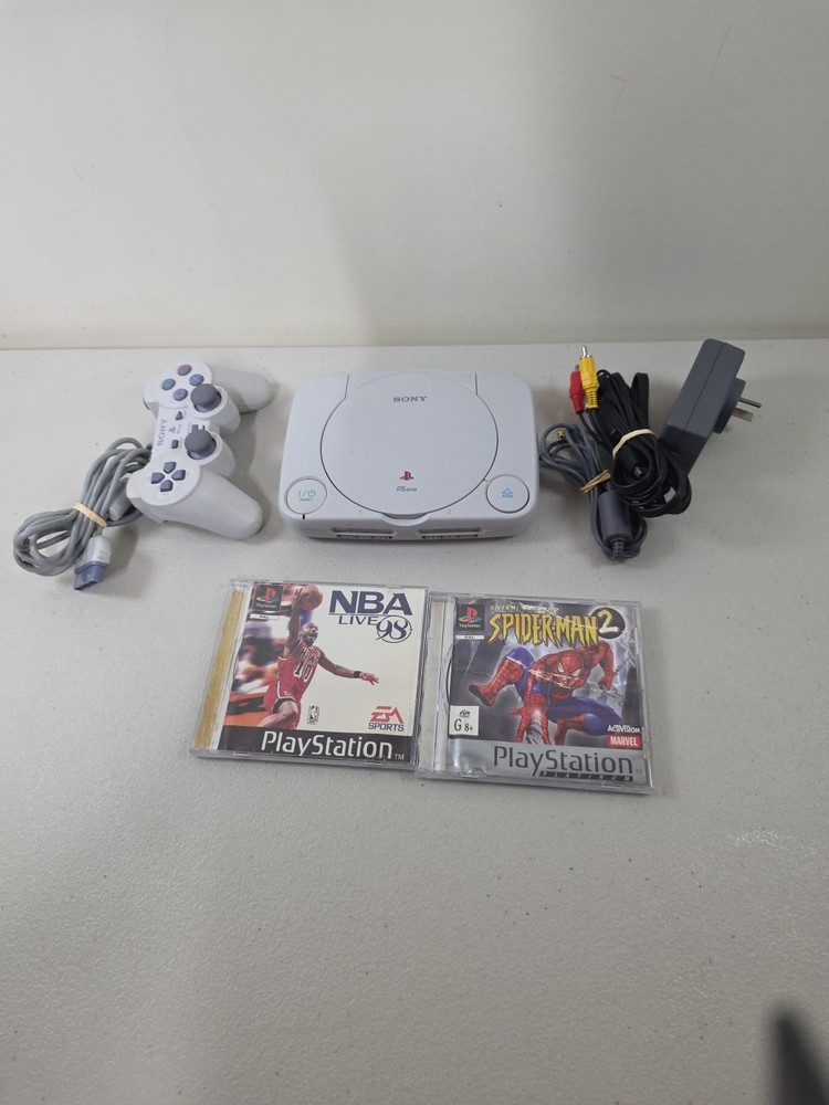 Sony Playstation PS One Bundle 2xgame 1xcontroller Power Cable Tested Working