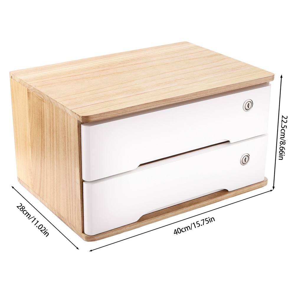 Desktop Storage Box, Desk Organizer, Desktop Storage Box with Lockable Drawers