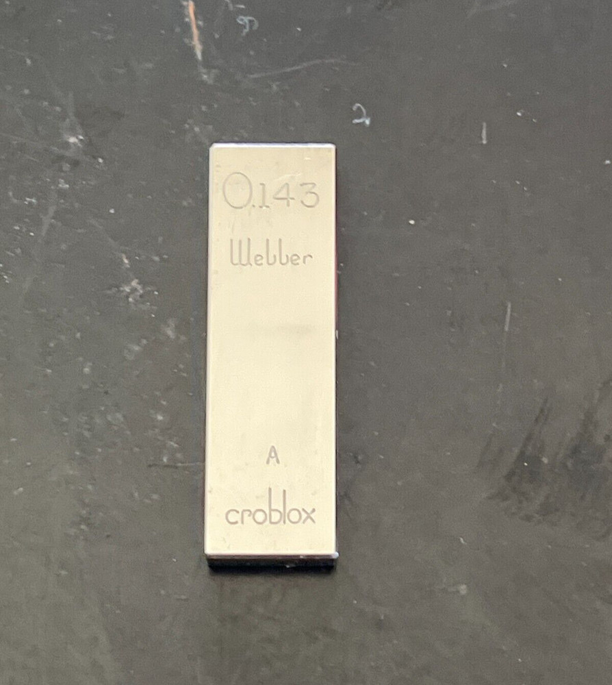 .143" Starrett-Webber Gage Block with certification