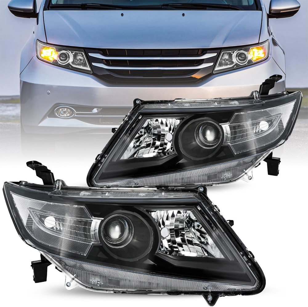 Headlights Assembly Replacement for 2011-2017 Honda Odyssey [Halogen Model Only]