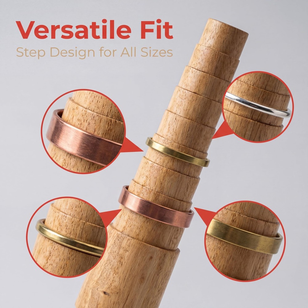 Bracelet Mandrel, Wooden Step Bangle Mandrel Sizer Adjust Adjuster...