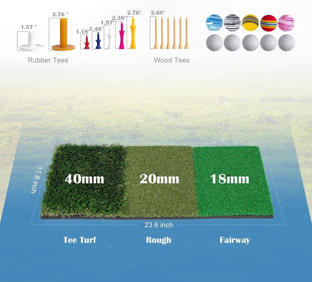 Golf Net, 10 x 7ft Backyard Practice net, Golf Hitting,Driving Net with mat f...