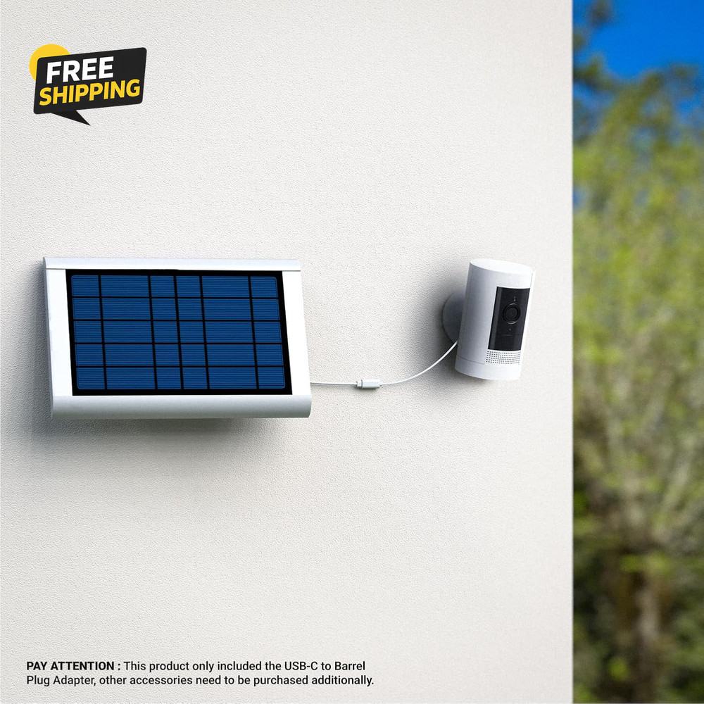 Ring USB-C to Barrel Plug Adapter for USB-C Solar Panels