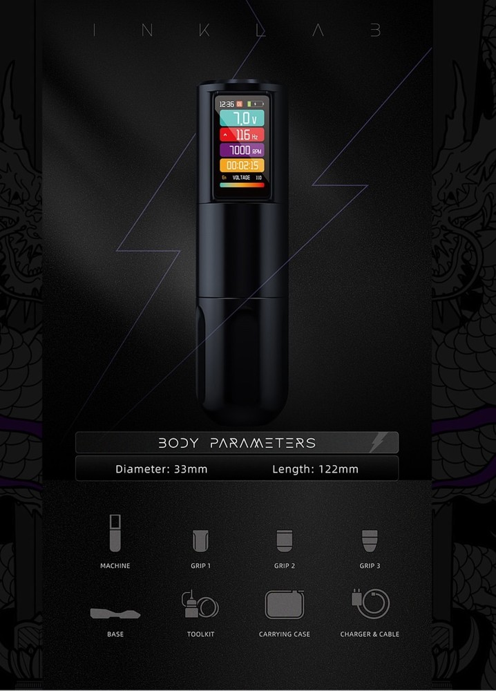 T7max Frequency Adjustable Wireless Tattoo Pen Machine