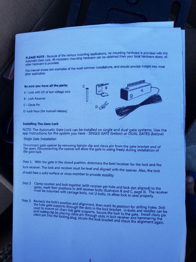 Automatic Gate Lock with Lock Control Broad 12VDC