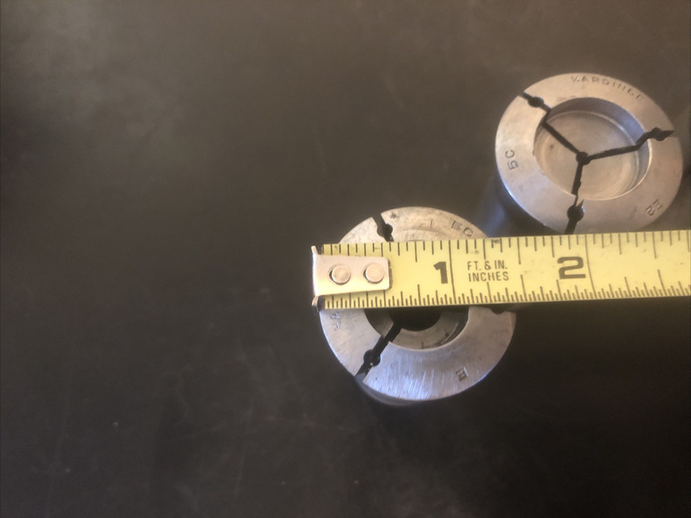4 Hardinge "Emergency" Collets E2, E, E2, E1 used condition internal threads