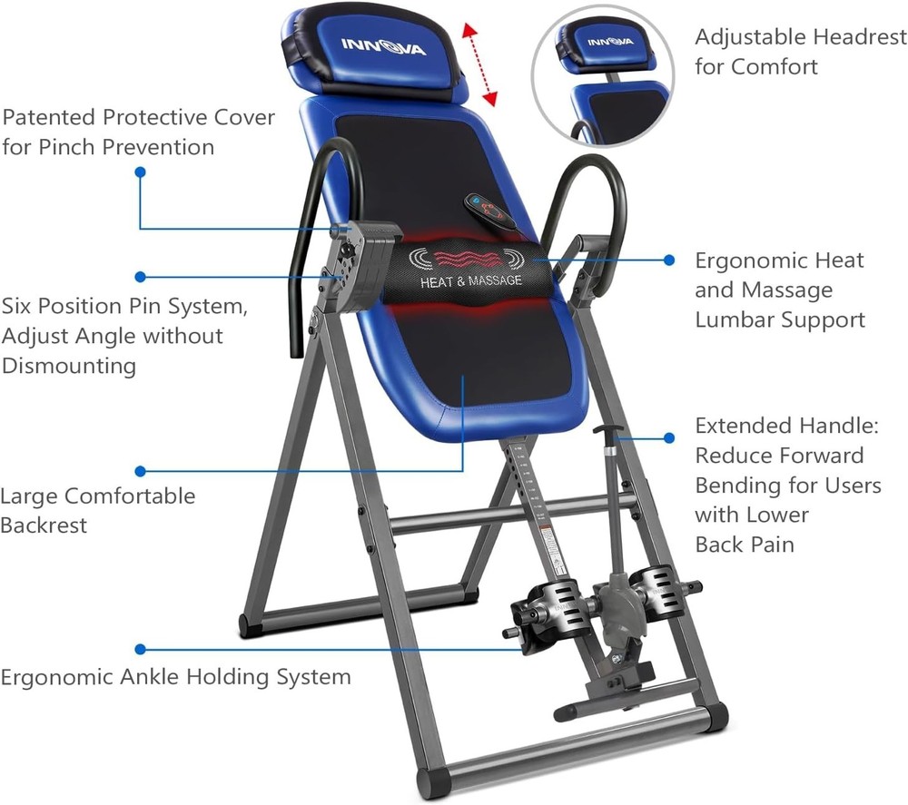 Innova Advanced Heat and Massage Inversion Table - Therapeutic Relief in Style