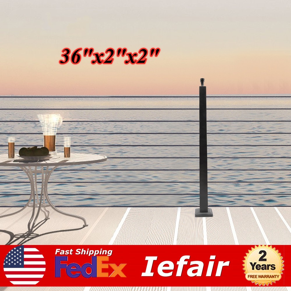 Cable Railing Post Railing Column 36"x2"x2" Level drilled Post Adjustable Top