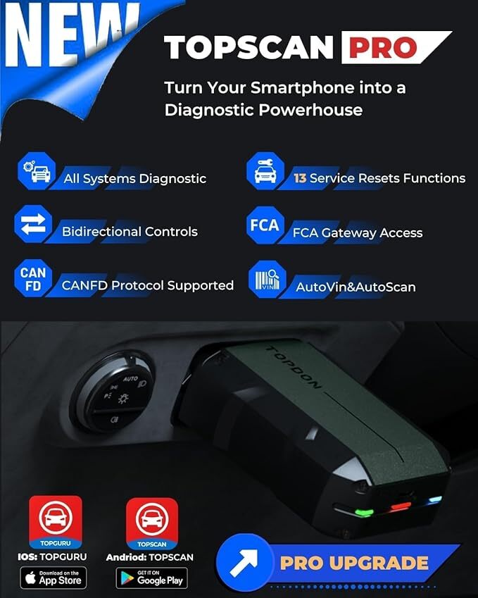 TOPDON Topscan PRO+ Key Programmer Pin Code Reader All Key Lost Programming Tool