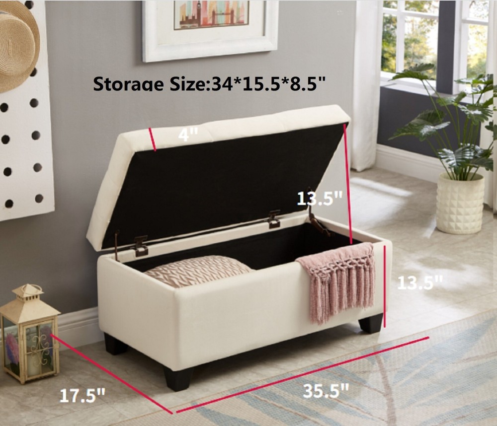 Upholstered storage rectangular for bench Entryway Bench Bench Entryway Velvet