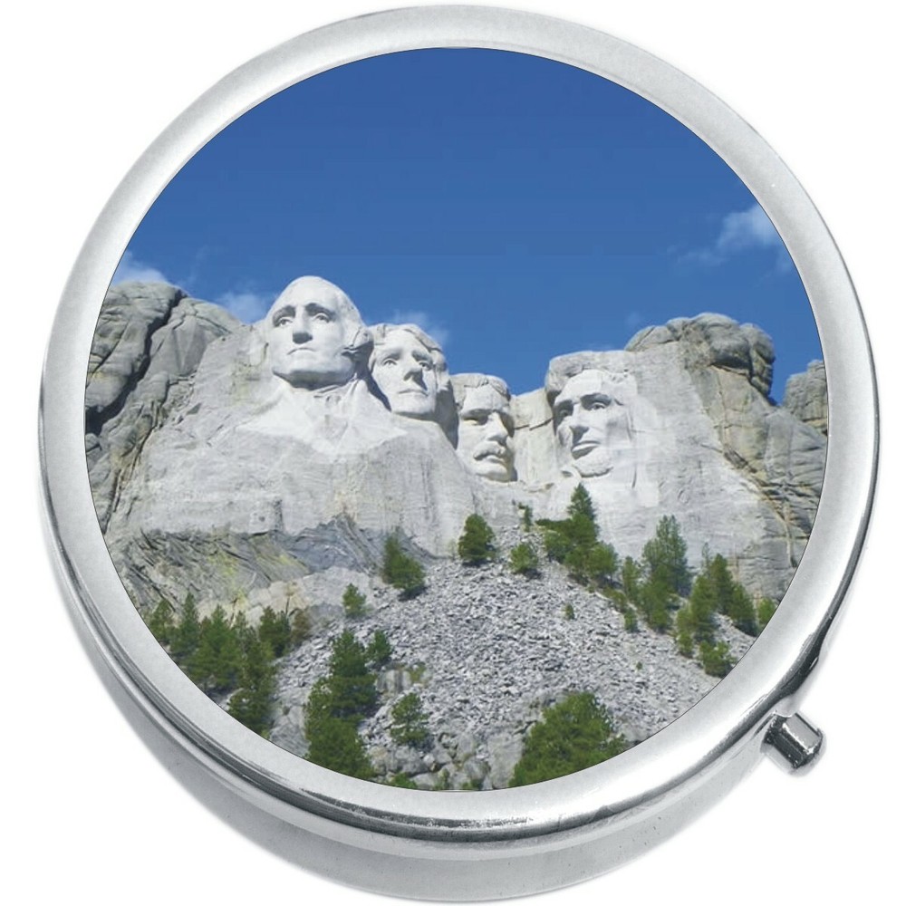 Mount Rushmore Medicine Vitamin Compact Pill Box