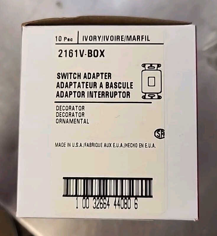 COOPER Wiring Devices Switch Adapter 2161v-BOX 10 pack