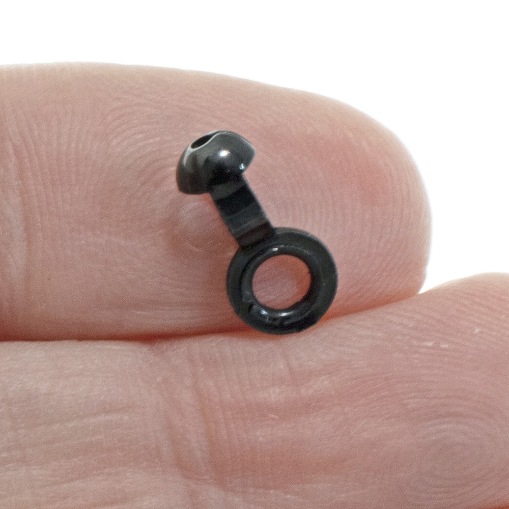 25 Black Ball Chain #6 Lamp/Fan Pull Loop Connectors, "A" Coupling