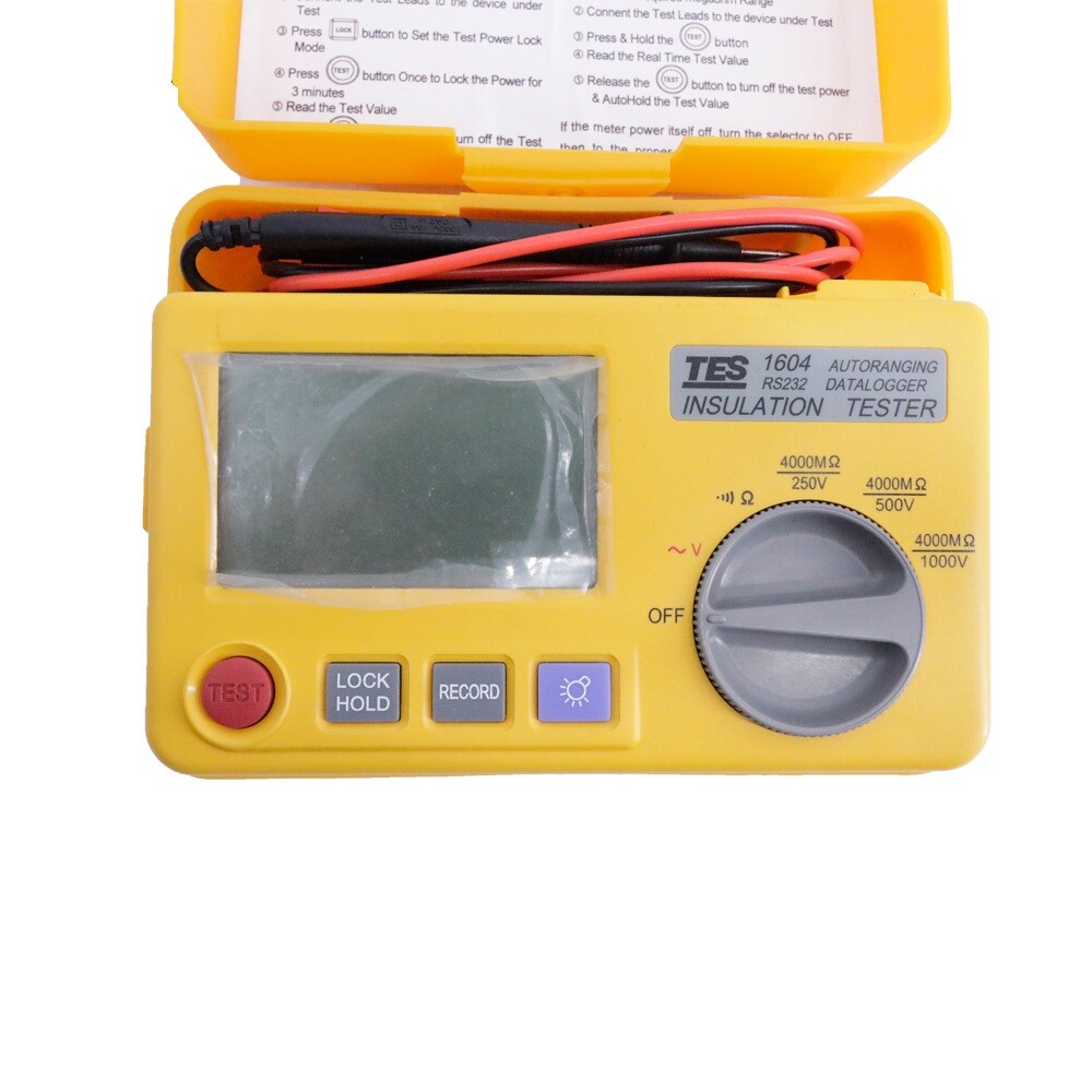 TES-1604 Auto Ranging Datalogging Insulation Tester Meter with Software NEW