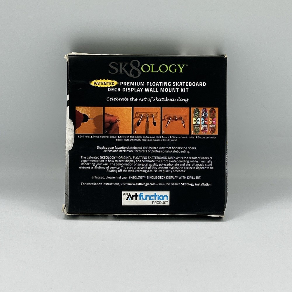 Sk8ology Floating Skateboard Deck Display Mount With Drill Bit