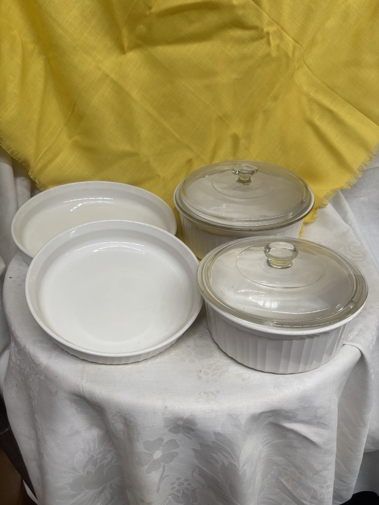4 Piece CorningWare French White bakeware set