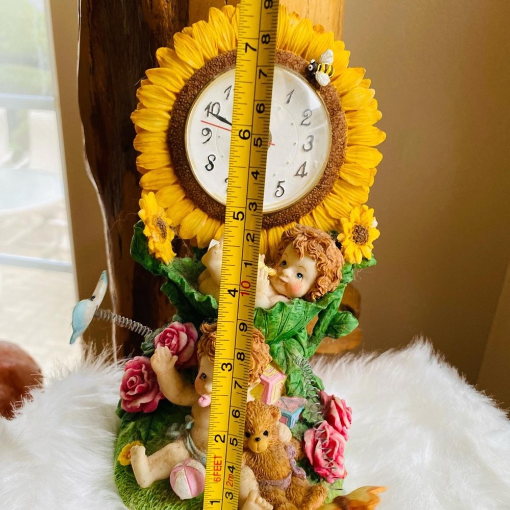 Decorative Baby Figurine Sunflower Clock