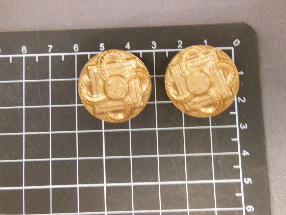 Round rope pattern button cover (x2) Brass stamping jewelry finding (osb0055)