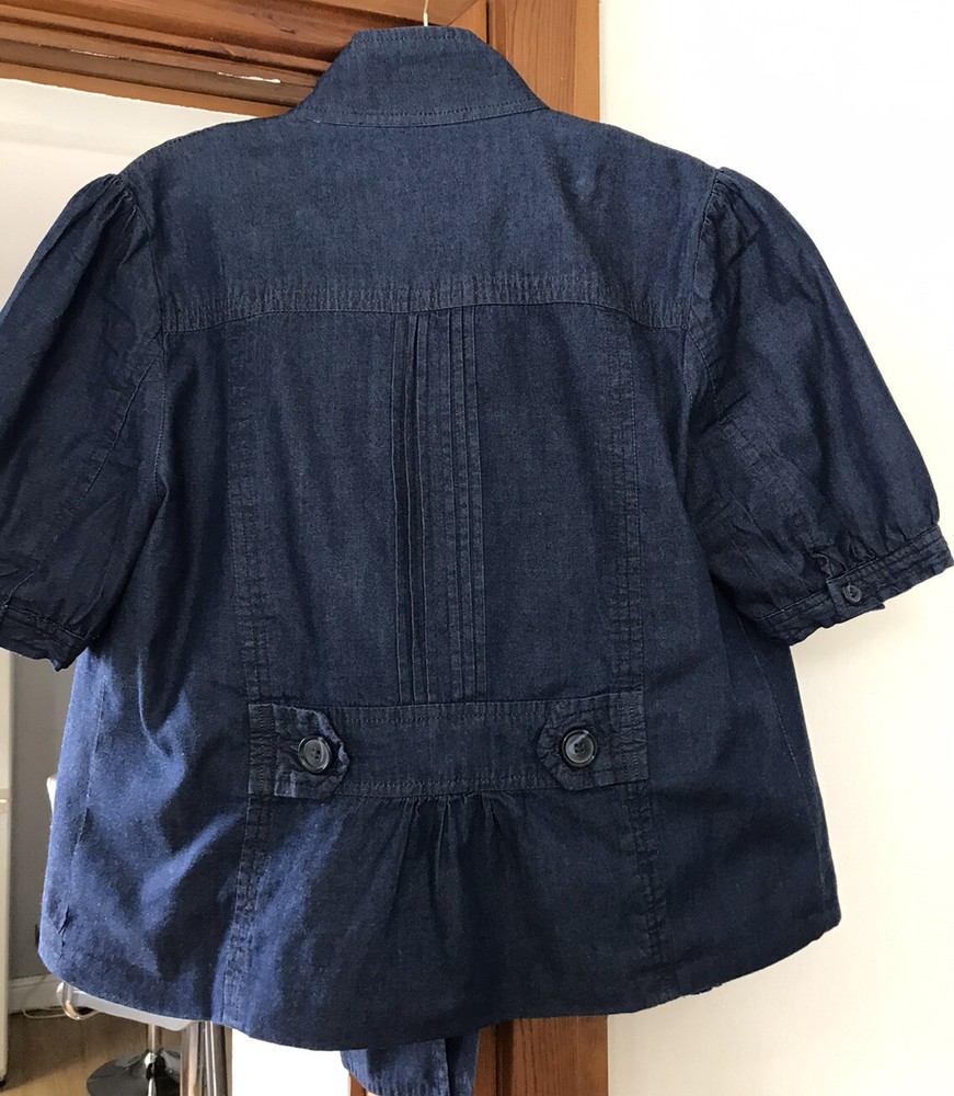 ATMOSPHERE LADIES DENIM GRANDAD COLLAR FULLY LINED JACKET SIZE 14
