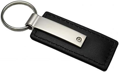Au-TOMOTIVE GOLD, INC. Officially Licensed Black Rectangular Leather Key Chain