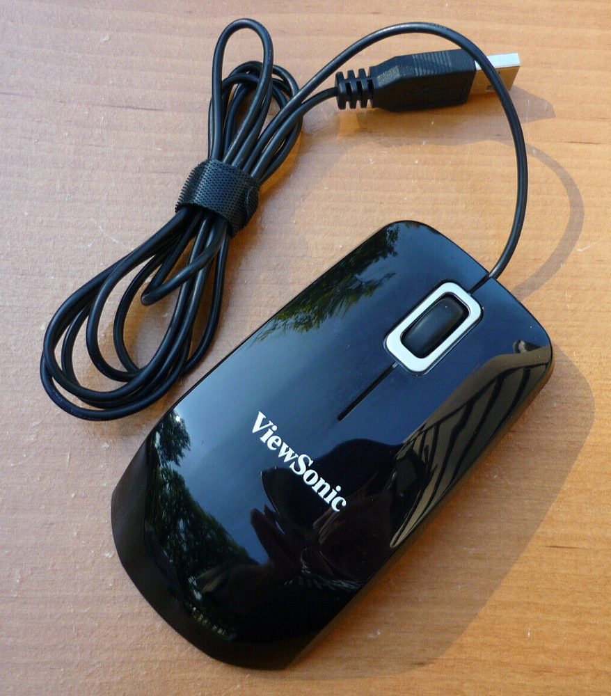 Vintage ViewSonic MSU0846 Optical Wheel Mouse USB Wired Gloss Black