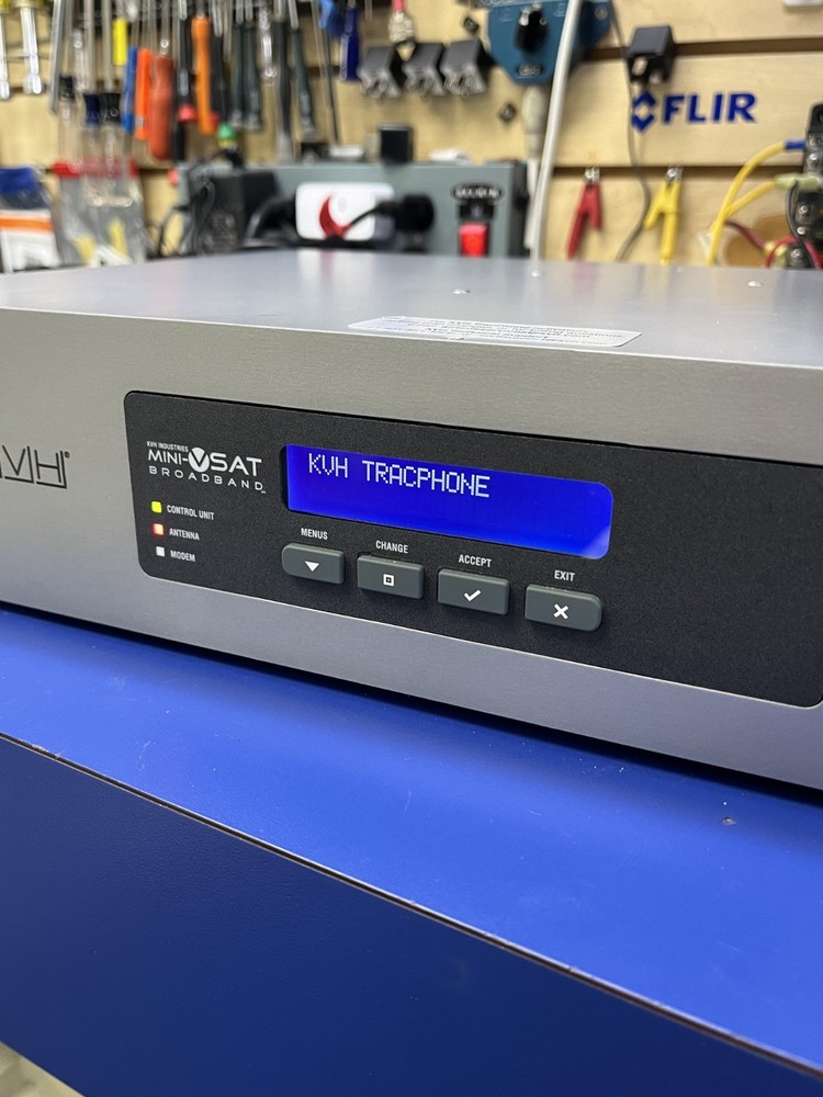 KVH tracphone V11 IP Includes Below Decks Unit and Mounting Hardware, Working