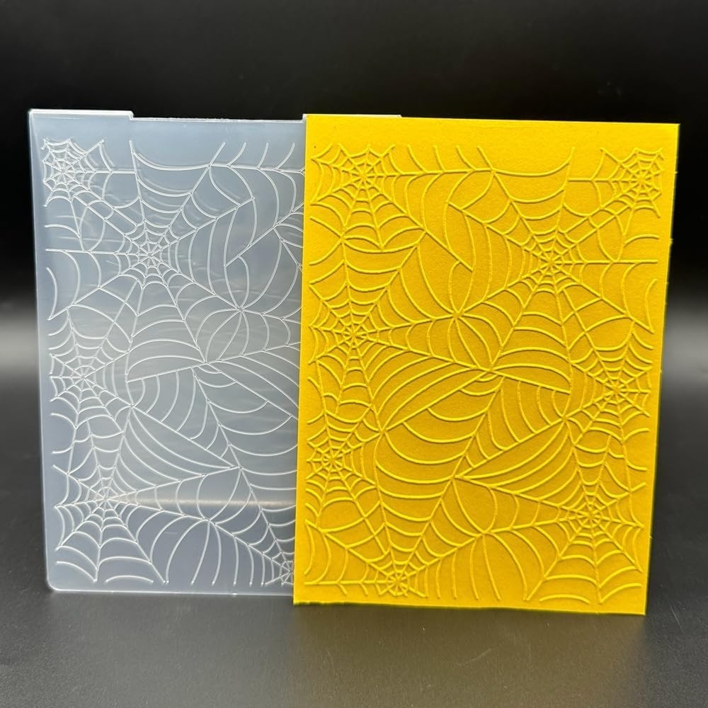 3D Plastic Embossing Folder Template Spider Web Texture A6 Size for Card Making