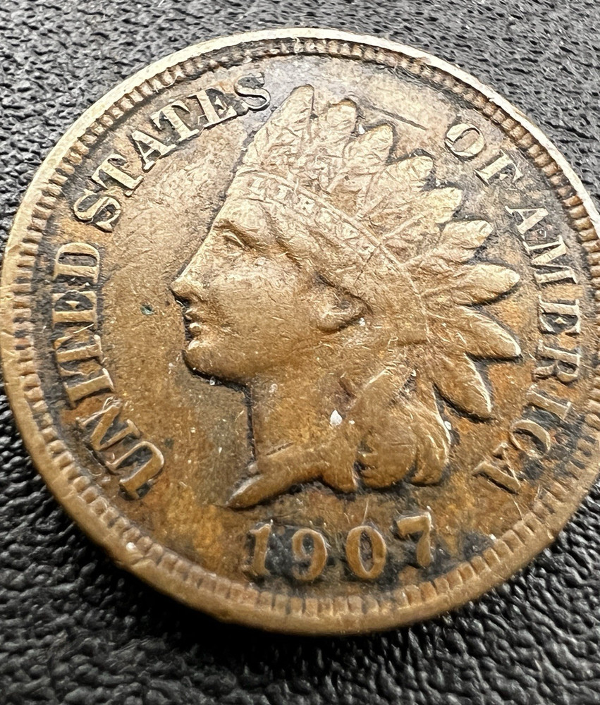 Indian Head One Cent Coin 1907  Very Fine