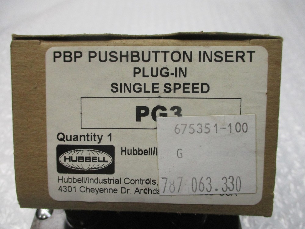 HUBBELL PG3 PUSHBUTTON INSERT NSMP