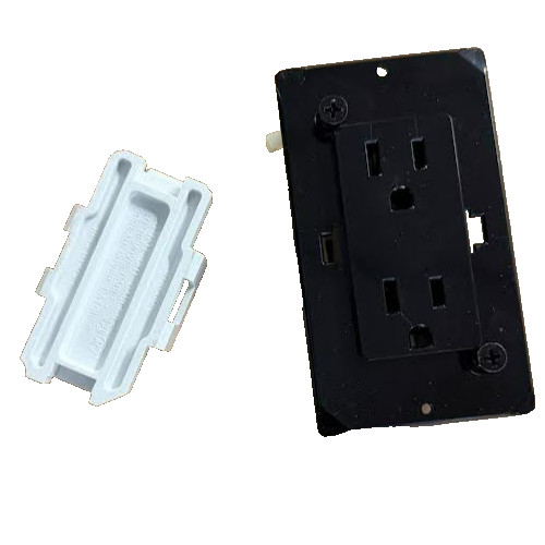 Wirecon Self-Contained Universal Duplex Receptacle Black