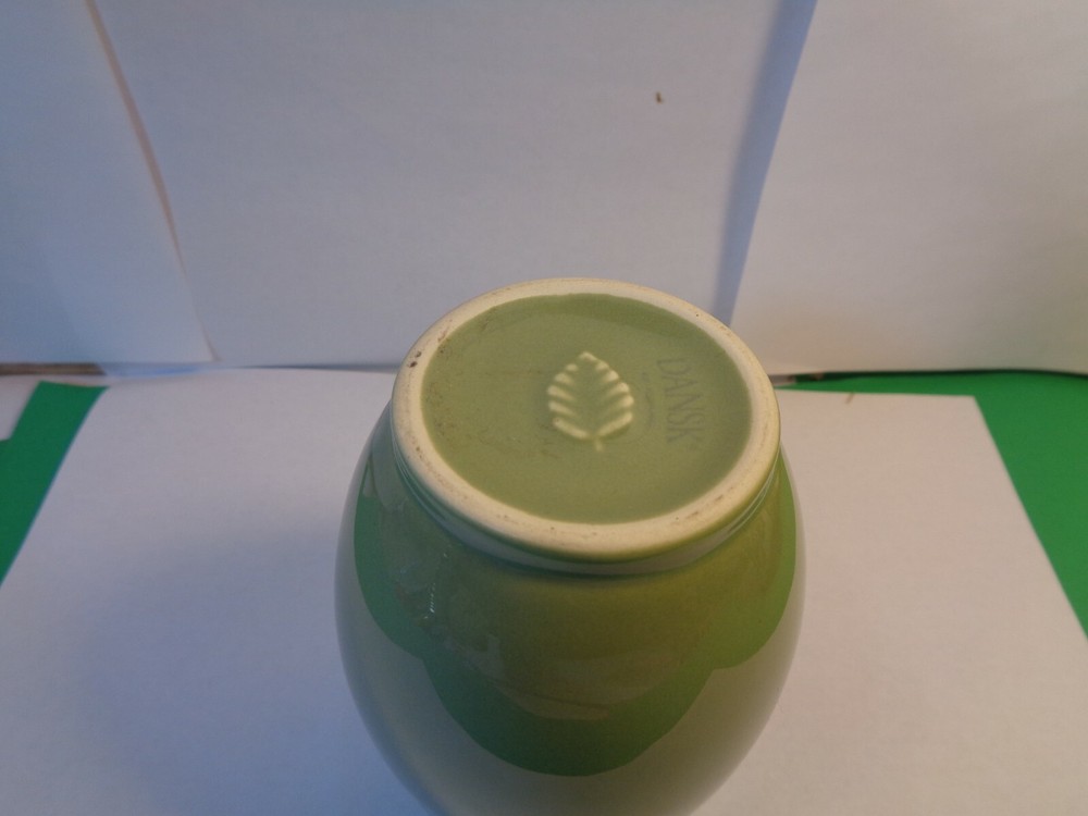 Dansk 4 3/8" Green Celadon Creamer, Maple Leaf Mark (Used/EUC)
