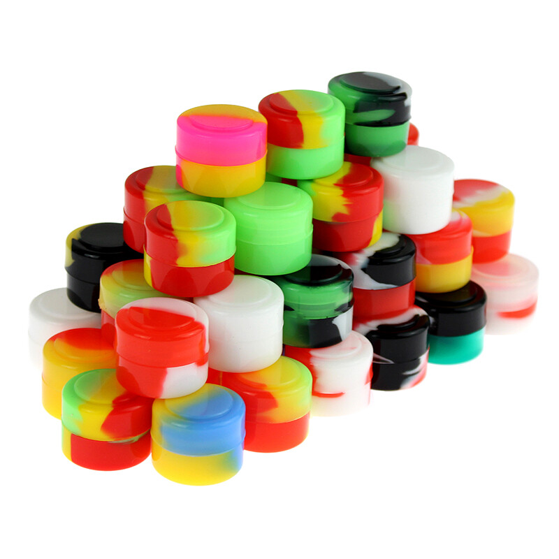 Silicone Container 100pc 2ml Small Round Non Stick Storage Jar Multi Use