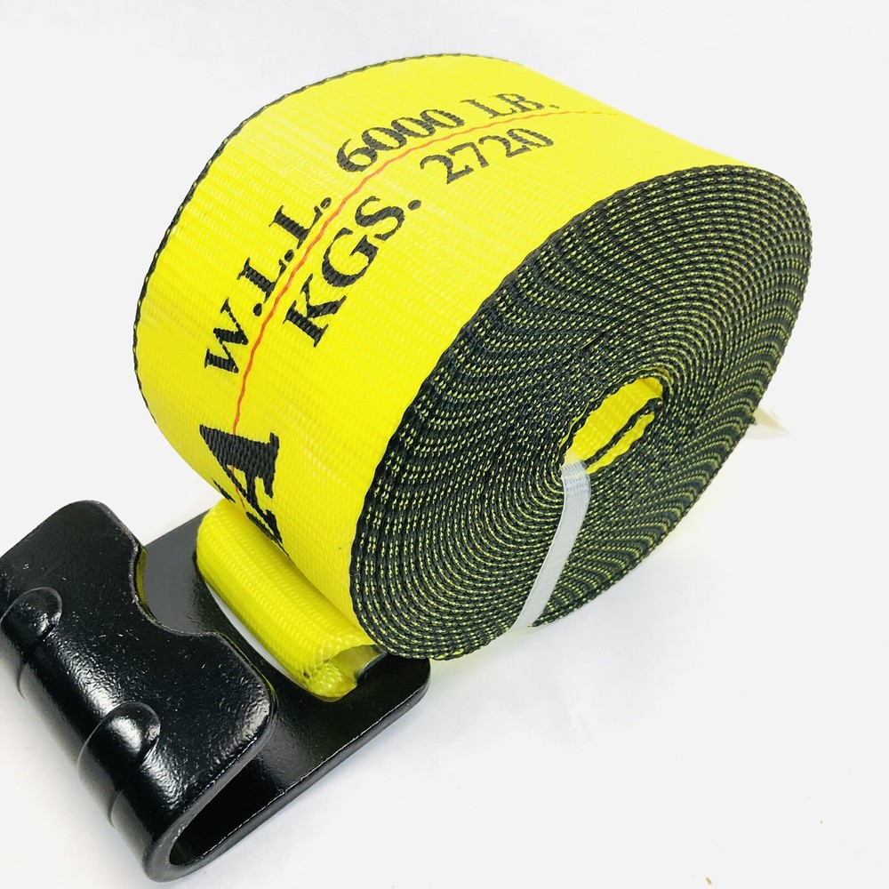 AFTERMARKET WLL 6000LBS FLAT HOOK 4" WINCH STRAP